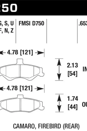 Hawk 98-02 Chevrolet Camaro 5.7L/3.8L / 98-02 Pontiac Firebird 5.7L/3.8L  HPS Street Rear Brake Pads Mega Sale