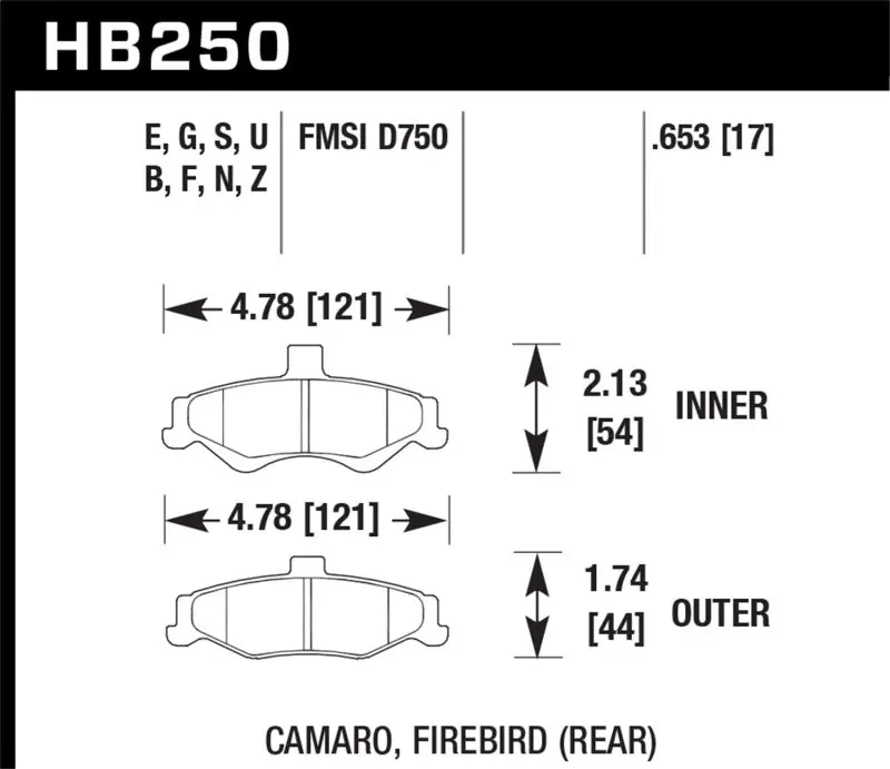 Hawk 98-02 Chevrolet Camaro 5.7L/3.8L / 98-02 Pontiac Firebird 5.7L/3.8L HPS Street Rear Brake Pads Mega Sale