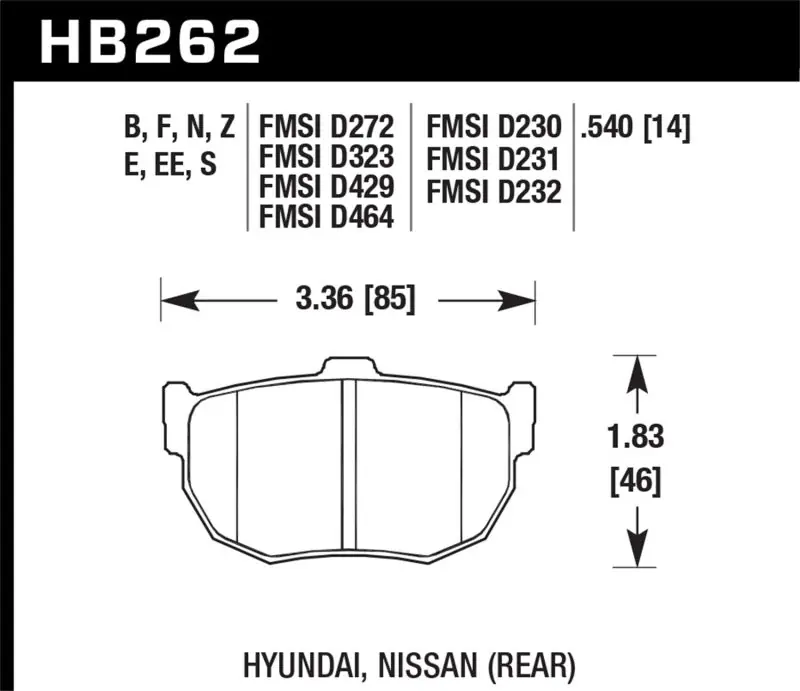 Limited Edition Hawk 89-97 Nissan 240SX SE HP+ Street Rear Brake Pads