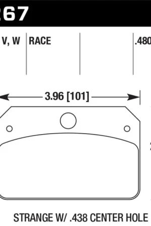 Affordable Hawk DR-97 Brake Pads for Strange w/ 0.438in Center Hole
