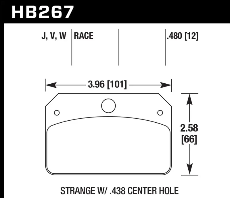 Affordable Hawk DR-97 Brake Pads for Strange w/ 0.438in Center Hole
