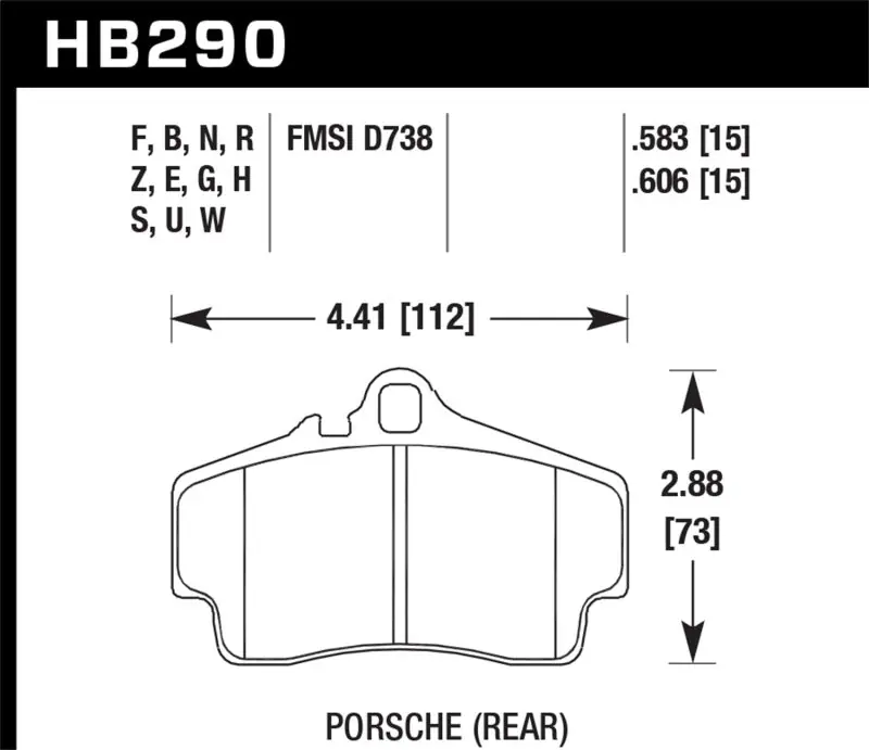 Shop Now Hawk 98-08 Porsche 911 Carrera 2 / 07-08 Boxster S / 06-08 Cayman S Rear DTC-60 Race Brake Pads