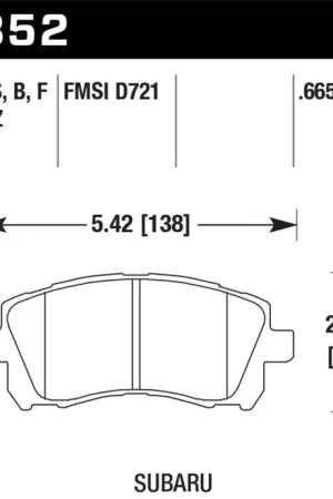 Hawk 1998-2/2002 Subaru Forester L (w/Rear Drum Brakes) High Perf. Street 5.0 Front Brake Pads Budget