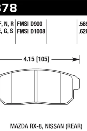 Same Day Shipping Hawk 03-07 RX8 HP+ Street Rear Brake Pads (D1008)