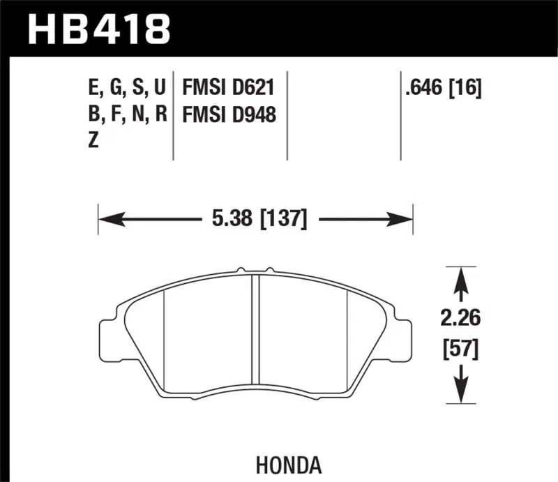 No Minimum Order Hawk 2013-2014 Acura ILX (Hybrid) HPS 5.0 Front Brake Pads