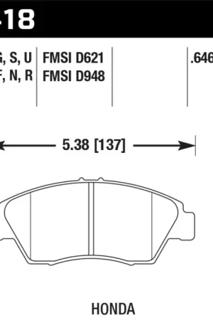 Budget Hawk 02-06 RSX (non-S) Front / 03-09 Civic Hybrid / 04-05 Civic Si HP+ Street Rear Brake Pads