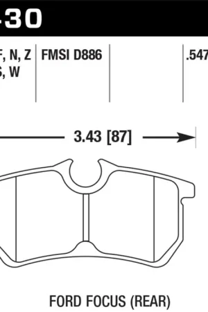 Hawk 00-07 Ford Focus HPS 5.0 Rear Street Brake Pads Holiday Sale