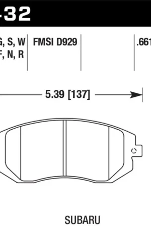 Hawk 03-05 WRX / 08 WRX D929 Performance Ceramic Street Front Brake Pads Must Have