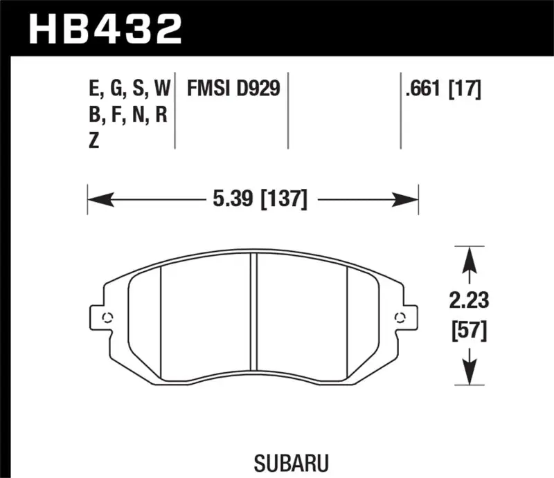 Hawk 03-05 WRX / 08 WRX D929 Performance Ceramic Street Front Brake Pads Must Have