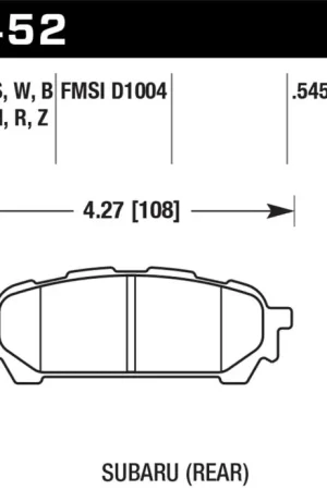 Hawk 03-05 WRX D1004 HPS Street Rear Brake Pads Authentic