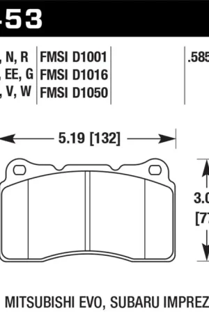 Today Only Hawk 03-06 Evo / 04-09 STi / 09-10 Genesis Coupe (Track Only) / 2010 Camaro SS DTC-60 Race Front Bra