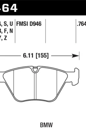 Hawk 2001-2006 BMW 330Ci HPS 5.0 Front Brake Pads Budget