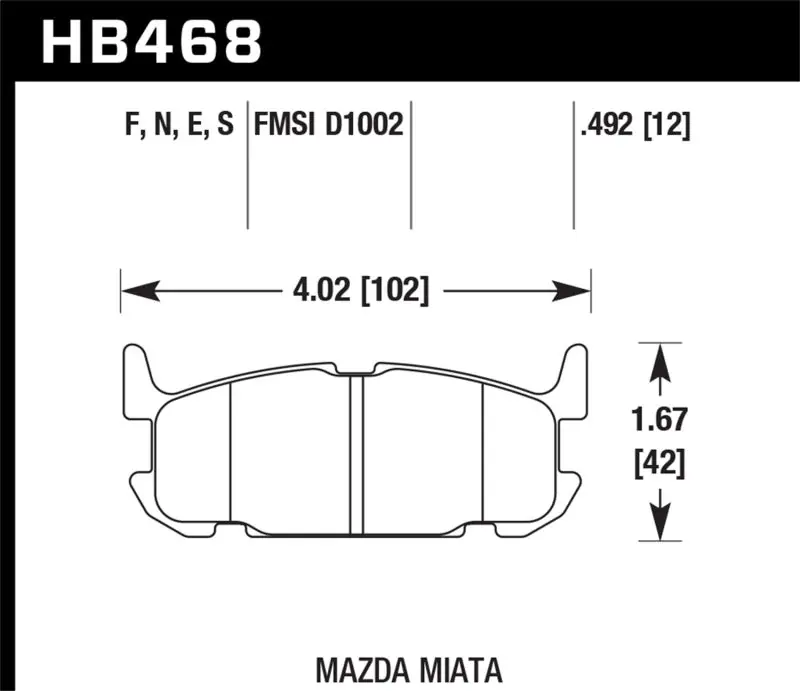 Hawk 03-05 Miata w/ Sport Suspension Blue 9012 Race Rear Brake Pads D1002 Save Now