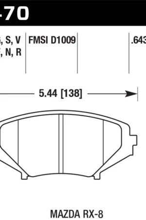 Worldwide Shipping Hawk 08-10 Mazda RX-8 Grand Touring/Sport/Touring / 04-07 RX-8 DTC-60 Race Front Brake Pads