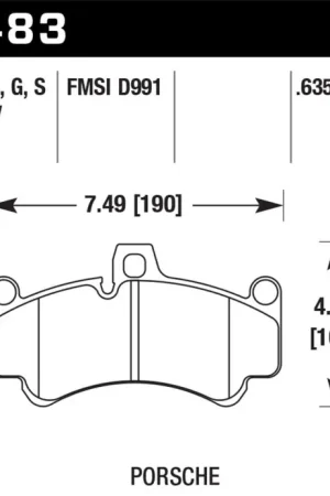 Hawk 08 Porsche 911 Targa 4/4S/03-05 911 GT2/04-08 GT3/07-08 Turbo PC Street Front Brake Pads Original