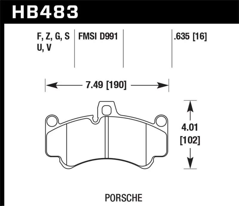 Hawk 08 Porsche 911 Targa 4/4S/03-05 911 GT2/04-08 GT3/07-08 Turbo PC Street Front Brake Pads Original