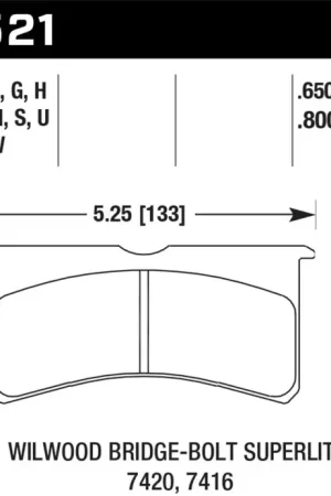 Hawk Wilwood Superlite SL4R 7420 HPS 5.0 Brake Pads Markdown