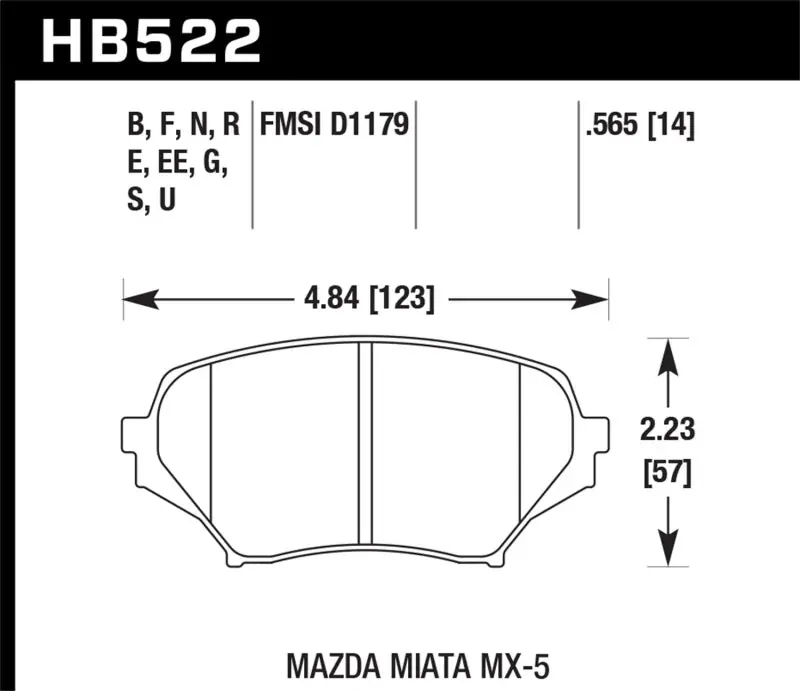 Hawk 2006-2006 Mazda MX-5 Miata Club Spec HPS 5.0 Front Brake Pads Place Order