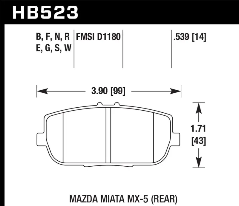 Hawk 06-10 Mazda Miata MX-5 DTC-30 Race Rear Brake Pads Time-Limited