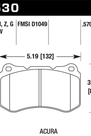 Money Back Guarantee Hawk 07-08 Acura TL Type S DTC-60 Race Front Brake Pads
