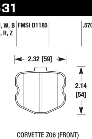 Hawk 06-10 Chevy Corvette (OEM Pad Design) Front HPS Sreet Brake Pads Reduced Price