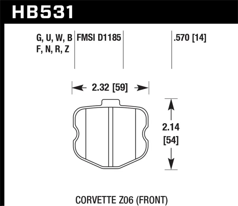 Hawk 06-10 Chevy Corvette (OEM Pad Design) Front HPS Sreet Brake Pads Reduced Price