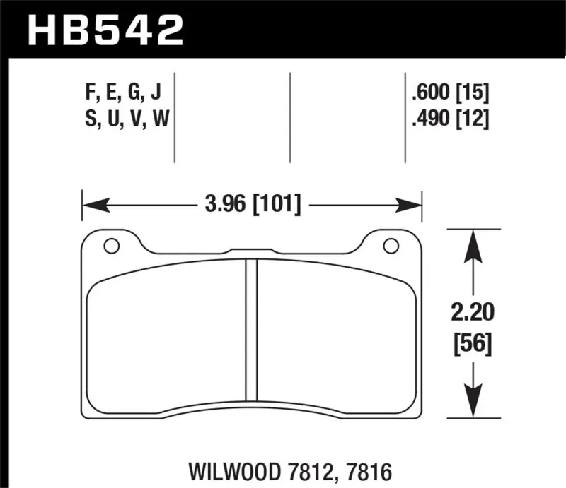 Flash Sale Hawk Wilwood 7816 12mm Caliper DTC-30 Rear Race Pads