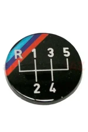Genuine BMW 25111220954 Emblem; Oval Shift Knob Emblem; M-Stripes 5 Speed Pattern - BMW Trusted Brand