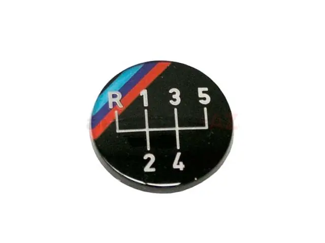 Genuine BMW 25111220954 Emblem; Oval Shift Knob Emblem; M-Stripes 5 Speed Pattern - BMW Trusted Brand