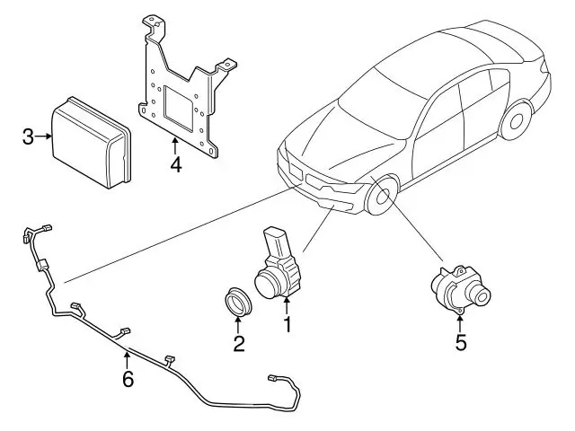 Authentic Genuine BMW 61129313607 Parking Aid System Wiring Harness - BMW