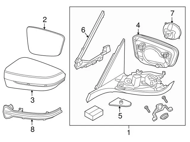 Genuine BMW 51167422720 Door Mirror Cover; Front Right - BMW Reduced Price