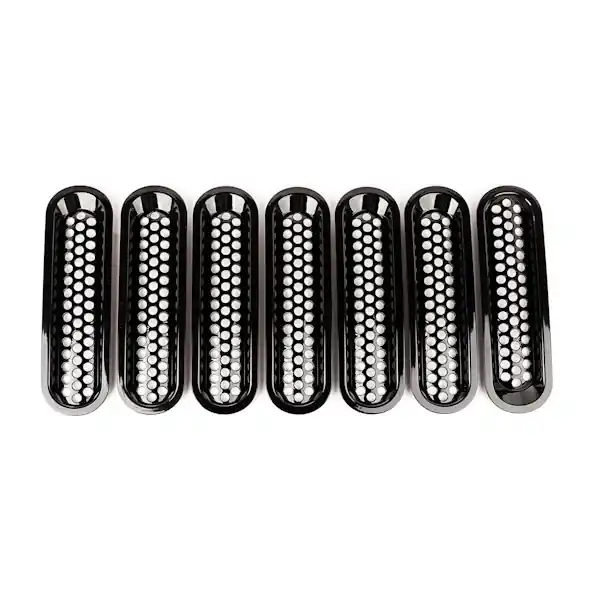 Rugged Ridge 11306.31 Grille Inserts; Perforated; Black; 07-17 Jeep Wrangler Luxury
