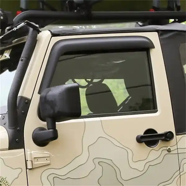 Factory Price Rugged Ridge 11349.11 Window Visors; Matte Black; 2-Door; 07-17 Jeep Wrangler JK