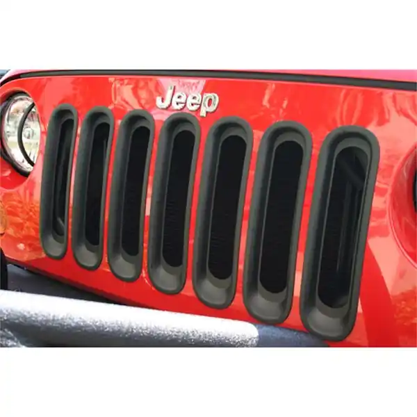 Rugged Ridge 11306.30 Grille Inserts; Black; 07-17 Jeep Wrangler JK Best Seller