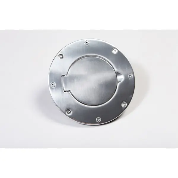 Final Sale Rugged Ridge 11425.01 Non-Locking Gas Cap Door; Polished Aluminum; 97-06 Jeep Wrangler TJ