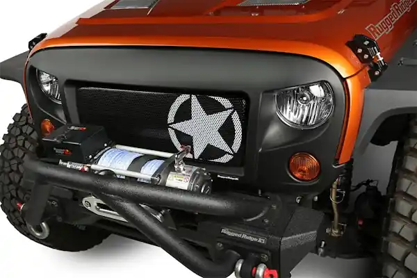 Viral Rugged Ridge 12034.21 Spartan Grille Insert; Military Star; 07-17 Jeep Wrangler JK