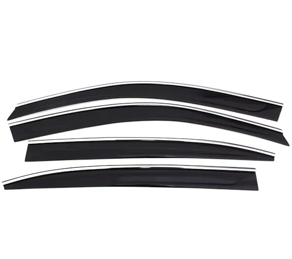 Trending AVS 794060 Ventvisor Deflector; Smoke w/Chrome Trim; Low Profile; 4 pc.