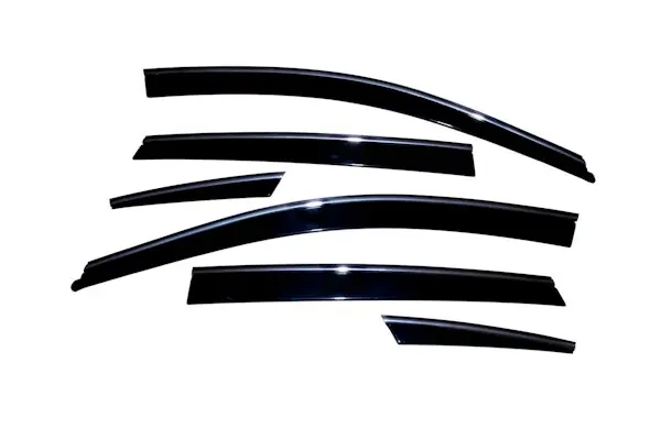 Viral AVS 796001 Ventvisor Deflector; Smoke w/Chrome Trim; Low Profile; 6 pc.