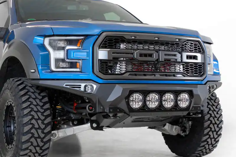 Next Day Delivery Addictive Desert Designs 17-20 Ford F-150 Raptor Bomber Front Bumper w/ 4 Rigid 360 6in Round Mounts