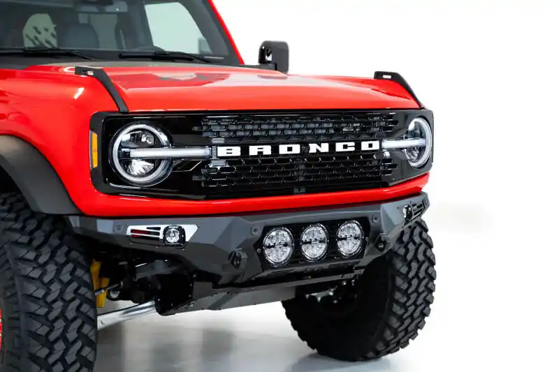 Addictive Desert Designs 21-22 Ford Bronco Bomber Front Bumper (w/ 3 Rigid 360 Mounts) Latest