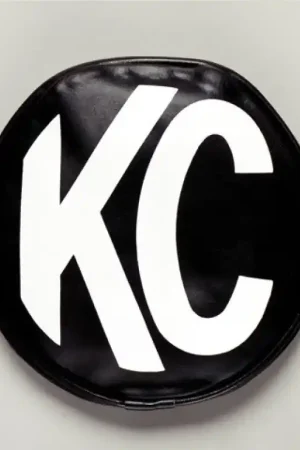 KC HiLiTES 6in. Round Soft Cover (Pair) - Black w/White KC Logo Limited Time