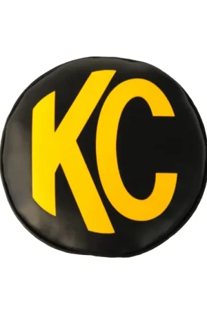 KC HiLiTES 6in. Round Soft Cover (Pair) - Black w/Yellow KC Logo Reduced Price