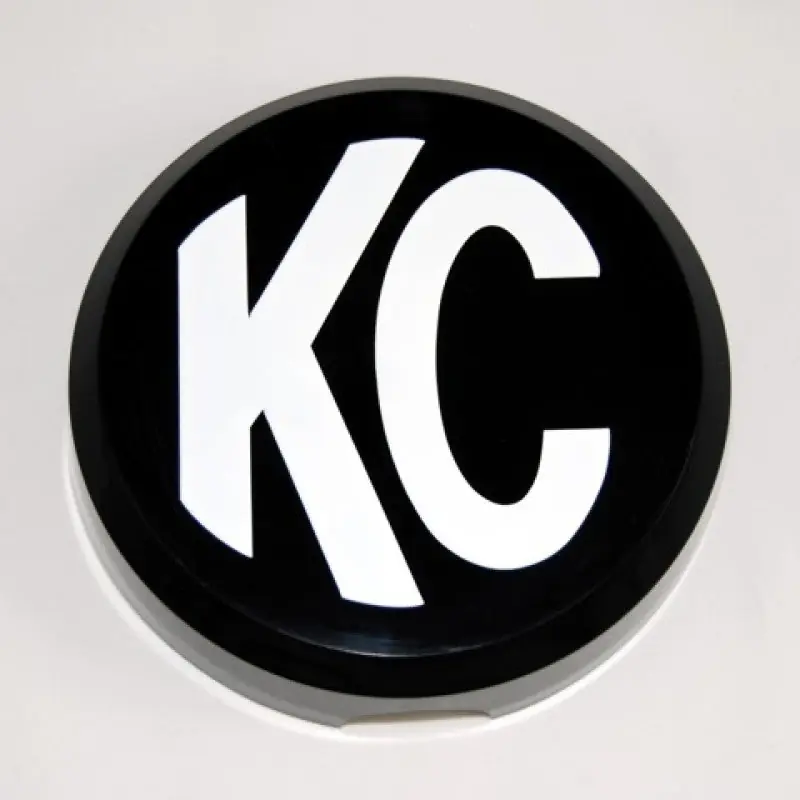 Seasonal Sale KC HiLiTES 6in. Round Hard Cover for Daylighter/SlimLite/Pro-Sport (Single) - Black w/White KC Logo