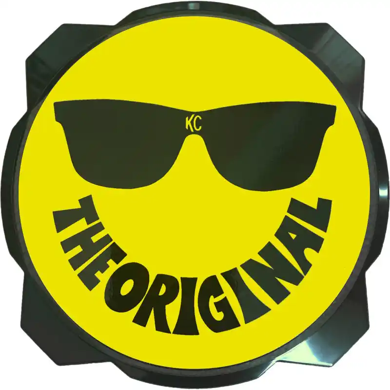 KC HiLiTES 6in. Hard Cover for Gravity Pro6 LED Lights (Single) - Smiley Face- Yellow/Black KC Logo Big Sale