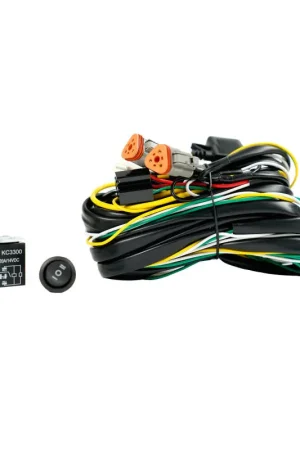 Markdown KC HiLiTES Wiring Harness FLEX ERA w/40 AMP Relay & 3 Position LED Rocker Switch (3-Pin Deutsch Con)