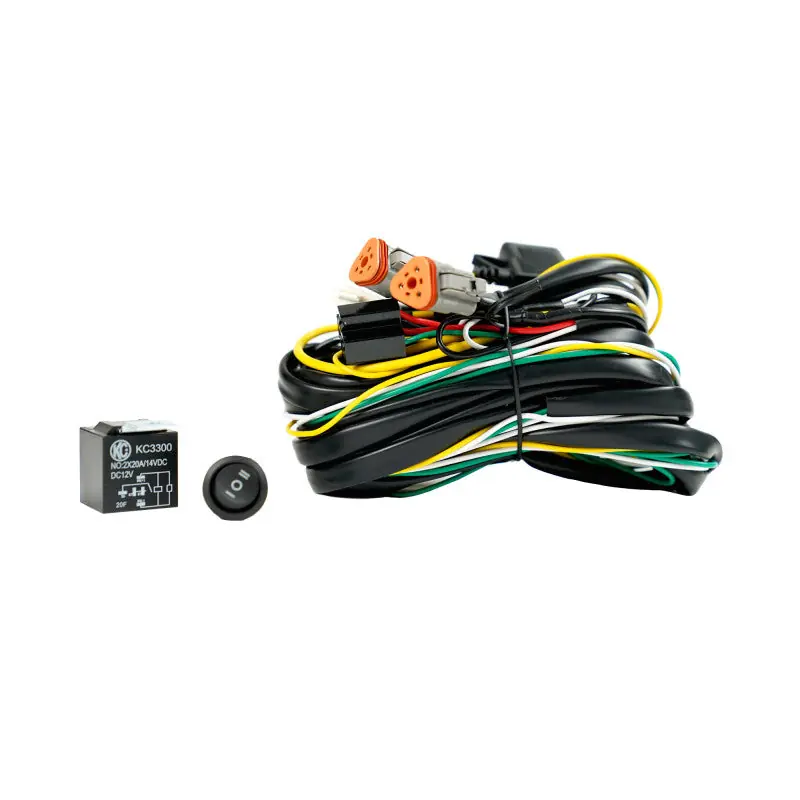 Markdown KC HiLiTES Wiring Harness FLEX ERA w/40 AMP Relay & 3 Position LED Rocker Switch (3-Pin Deutsch Con)