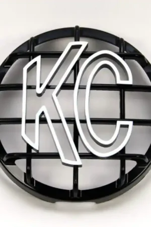 KC HiLiTES 6in. Round ABS Stone Guard for SlimLite/Daylighter Lights (Single) - Black/White KC Logo Mega Sale