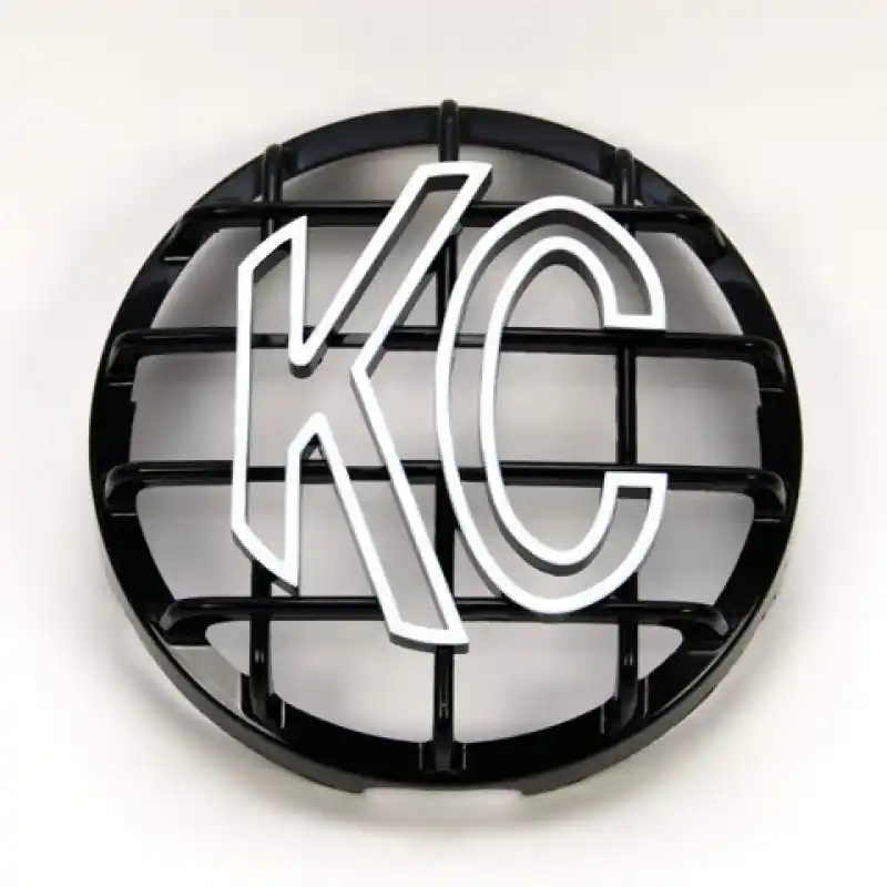 KC HiLiTES 6in. Round ABS Stone Guard for SlimLite/Daylighter Lights (Single) - Black/White KC Logo Mega Sale