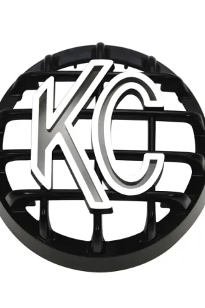 Super Sale KC HiLiTES 4in. Round ABS Stone Guard for Rally 400 (Single) - Black w/White KC Logo