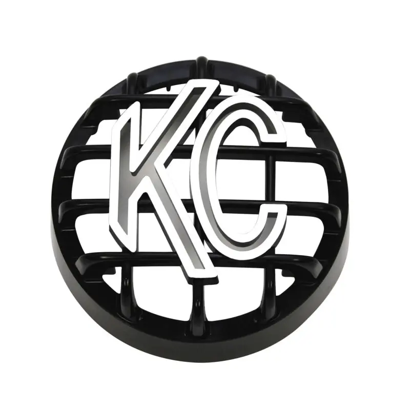 Super Sale KC HiLiTES 4in. Round ABS Stone Guard for Rally 400 (Single) - Black w/White KC Logo